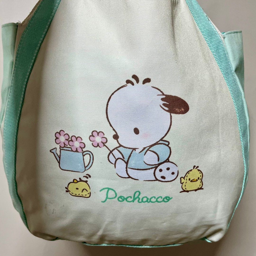 Pochacco Nylon Tote Bag (Category: Tote Bags) located in Valenzuela. Submitted by any_thingthings (Listing ID 1371656274, Image 2). Description: [LAST PRICE] Has 2 side pockets inside Has ballpen ink stain Rfs: Decluttering.