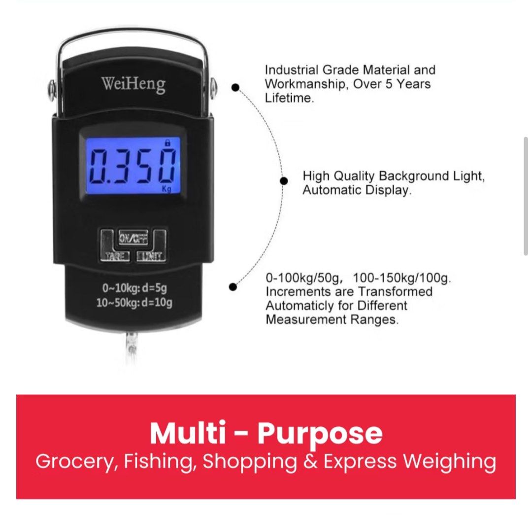 Portable weighing scale for luggage (Category: Health Monitors & Weighing Scales) located in Cebu City. Submitted by miguisstore (Listing ID 1371623230, Image 3). Description: 190 per piece .