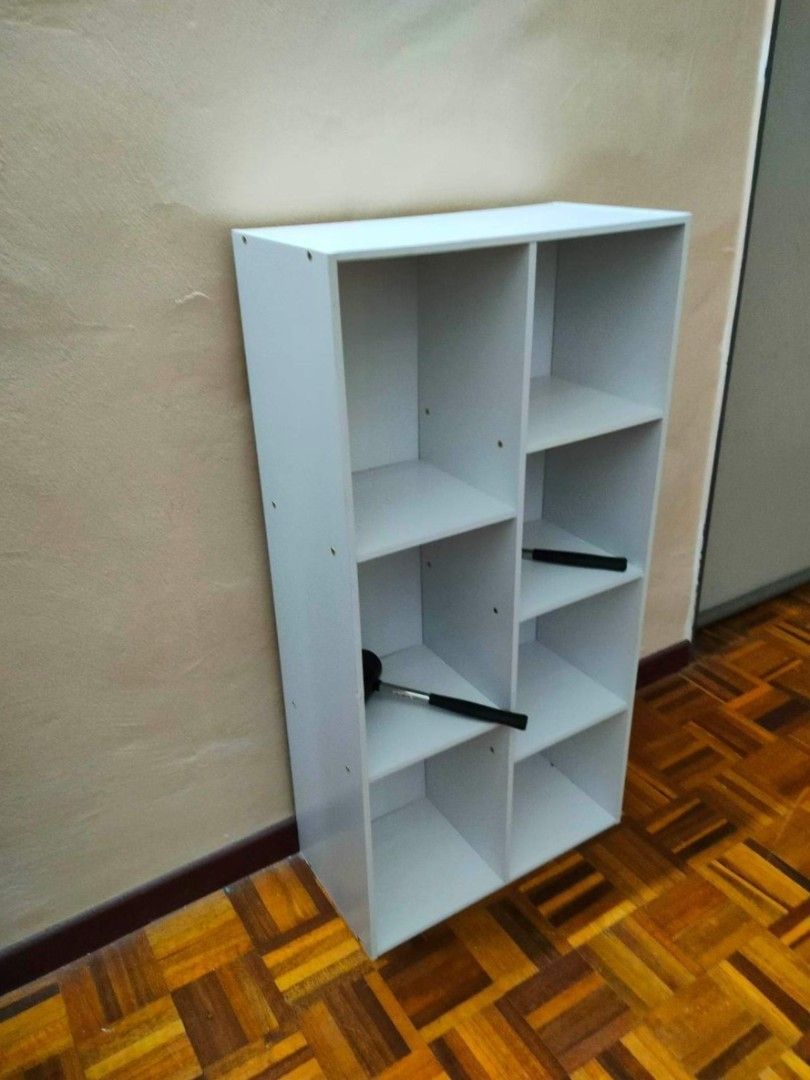 Racks (Category: Announcements) located in Johor Bahru. Submitted by akmaltvettrader (Listing ID 1371667754, Image 2). Description: Rak buku 7 tier -Multipurpose Rack -Book Shelf,RAK BUKU -Cabinet Book -Made in Malaysia -Colour white/ oat Dimension w481 x L235 x H960 013_58_23_560-.