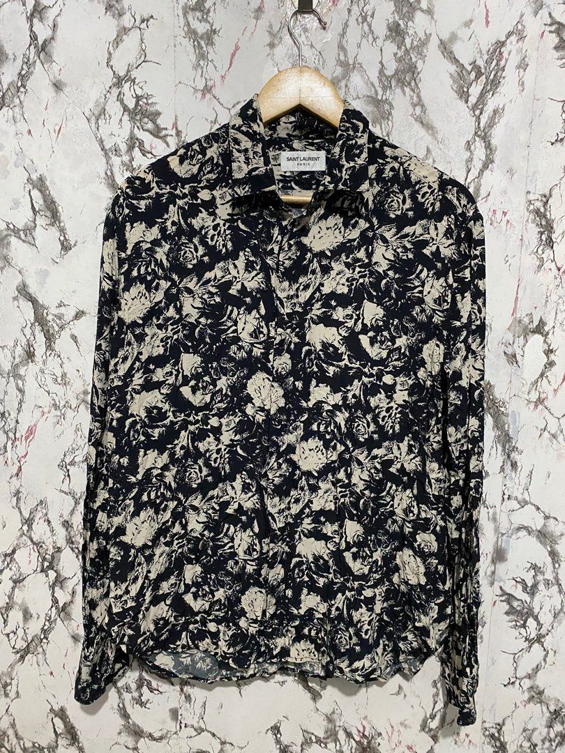 saint lauren floral slik (Category: Luxury Apparel) located in Quezon City. Submitted by rayri5 (Listing ID 1371711685, Image 2). Description: saint lauren floral silk size on tag 39 can fit medium dimension width: 20 length: 27 pristine condition .