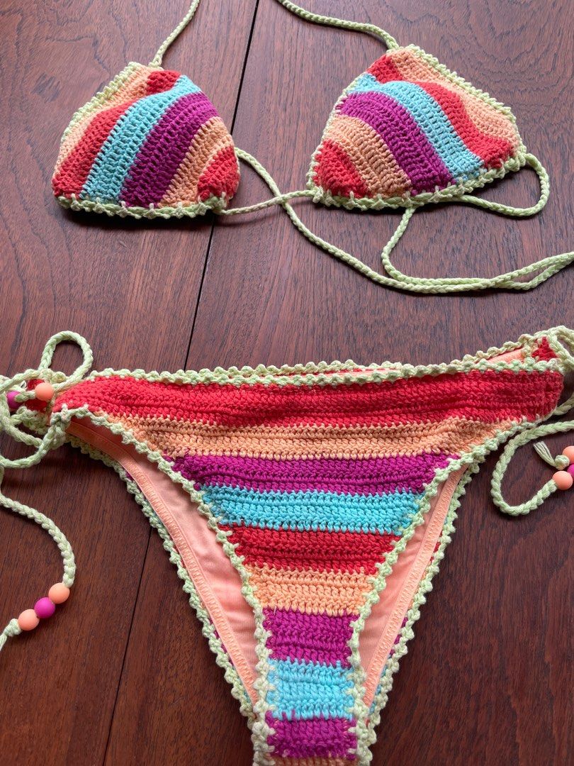 Seafolly Rainbow Bikini Swimsuit (Category: Bikinis & Swimsuits) located in Cavite. Submitted by dosamigas (Listing ID 1371632790, Image 2). Description: Set, size S, fully lined crochet with beads.