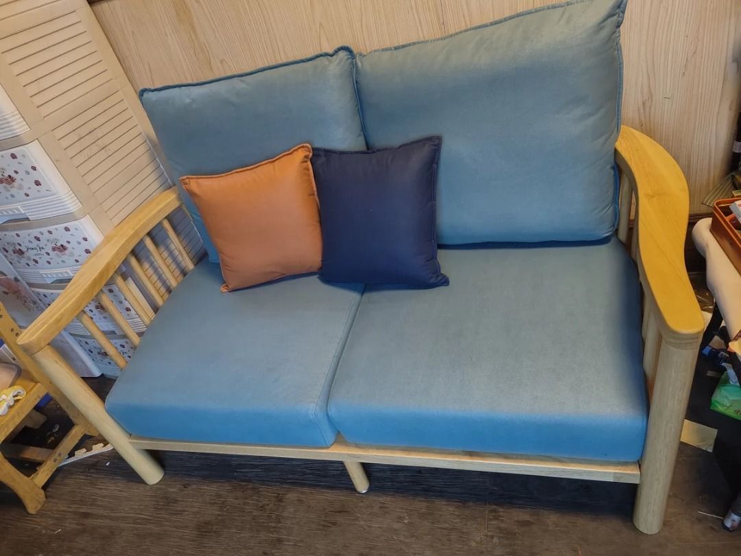 sofa [sf618] (Category: Sofas) located in Quezon City. Submitted by johnericna90745 (Listing ID 1371559742, Image 3). Description: Scandinavian Solid Wood Sofa #Key Features 1. Modern minimalist design: Clean lines, simplicity, and functionality. 2. Solid wood frame: Durable, high-quality wood 3. Comfortable seating: Cushioned leather/fabric upholstery. 4. Space-saving: Compact design ideal for small apartments. 5. Versatile: Suitable for living 