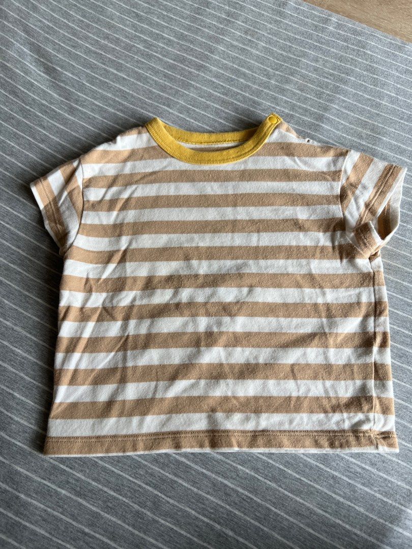 由 li00001 (刊登 ID 1371601193，圖片 1) 提交，位於 彰化縣 (Changhua) 的 Uniqlo 兒童短袖上衣 80cm (類別：嬰兒及兒童流行時尚)，說明：已清洗，無污漬 背面會透出一點名字的印章 如圖 滿200可贈送。