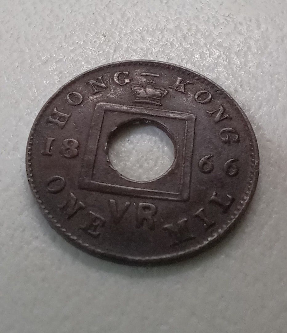 1866年香港一千銅幣HONG KONG ONE MIL, 興趣及遊戲, 收藏品及紀念品, 錢幣- Carousell
