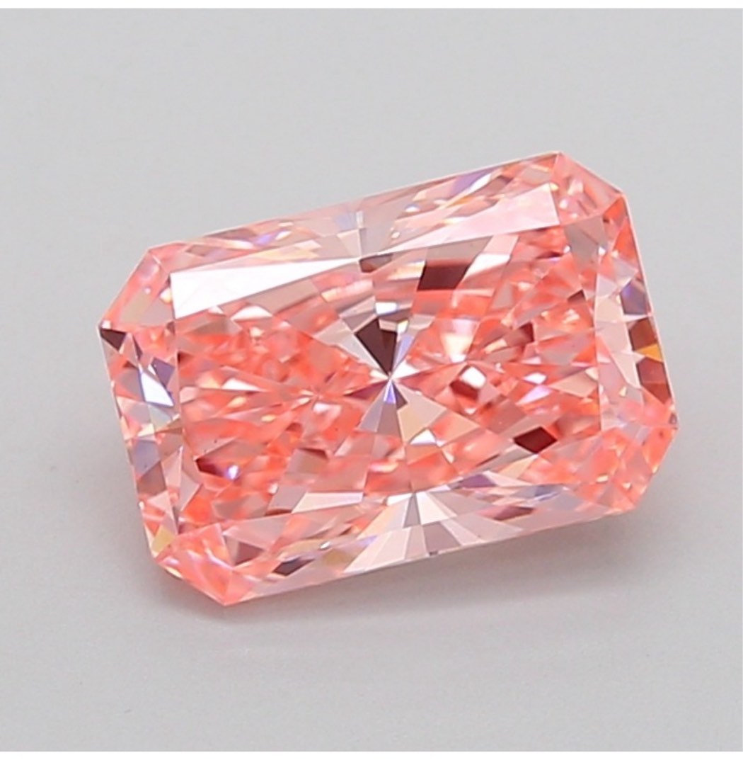 2.49卡培育粉鑽Fancy Vivid Pink Diamond 濃色VS1實驗室培育鑽Lab Grown Diamond 祖母綠型EmerlamCut超亮切割EX/EX：震撼價HK$9,988628631709957141125