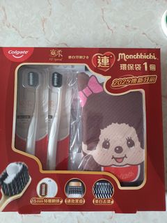 3D spiral 美白牙刷2支連Monchhichi 環保袋一個62938609806849110
