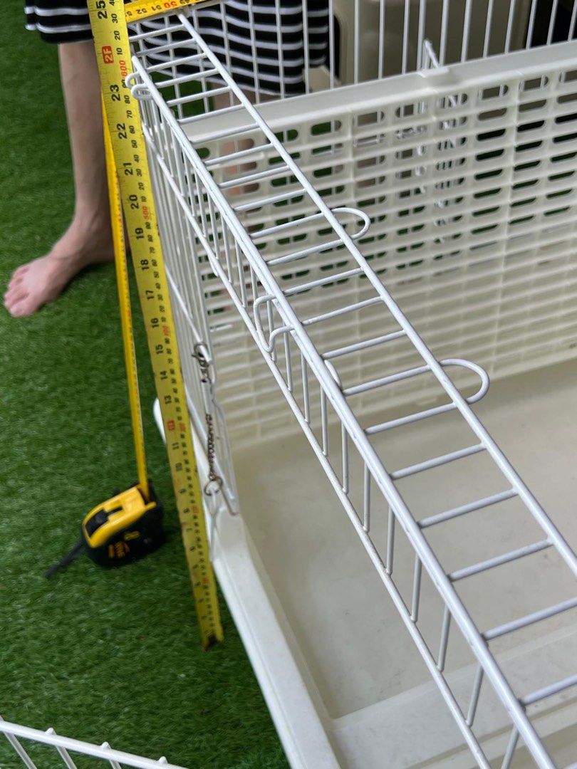 BIG Metal Cage for Puppies, Cats, and Small Animals (Category: Homes & Other Pet Accessories) located in Singapore. Submitted by moo81cow (Listing ID 1371321719, Image 2). Description: Measurements :- Length 85 X Width 55 X Height 60 cm - Suitable for dogs, puppies, cats, and small animals. - Lightly used and in excellent condition except for wee bit of rust on d metal chain lock. - Features a durable metal wire frame. - Includes a removable whit