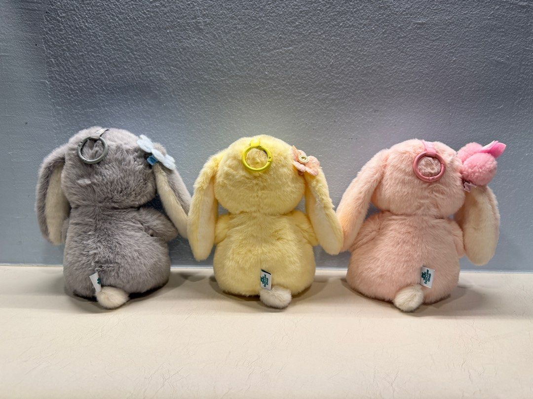 Brand new FUNCLAW Baby Bunny Rabbit Pink Yellow Grey Pendant Keychain | Kids Children Toys | Chou Chou for Baby Toddler | Pillow | Bolster | Gift | Souvenirs | Stuff toys | Cute adorable Plushies | GUND Similar | Display | Collectible (Category: Toys & Games) located in Singapore. Submitted by clawplushland (Listing ID 1371830161, Image 3). Description: - Brand new and well kept after caught from funclaw. - 3 colours; Pink, Yellow and Grey. Do DM