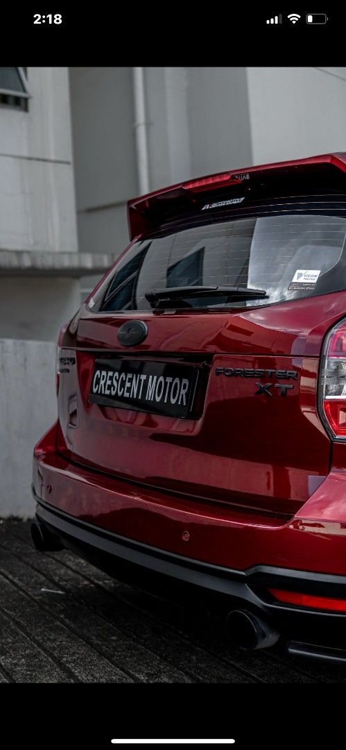 Loud sporty modded suv CHEAPEST SUBARU FORESTER XT MALAYSIA USAGE P-PLATE WELCOMED (Category: Car Rental) located in Singapore. Submitted by crescentmotor (Listing ID 1371742841, Image 2). Description: 🔥 Subaru Forester 2.0XT🔥 🚙 Loud & Bassy Exhaust Sport Rims Interior Done Up Android Player Blow Off Valve After Market Air Intake Brembo BBK Sunroof Vented Bonnet Wear and Tear Done Up 💵 Rates : Weekday : $120/day Mon - Thur Weekday Min 2 days 