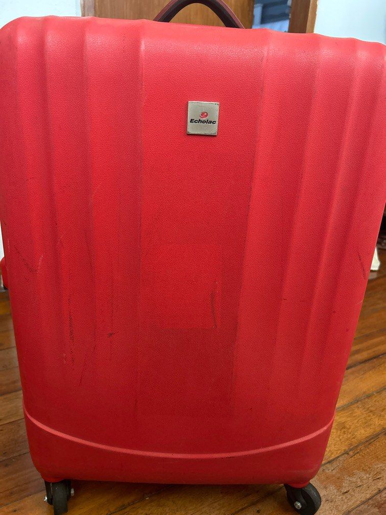 Check in Luggage Echolac (Category: Luggage) located in Quezon City. Submitted by dashandchloe (Listing ID 1371751237, Image 1). Description: Brand: Echolac Newly repaired wheels by Mr Quickee With lock Expandable zippers Visible scratches but all zippers working fine.