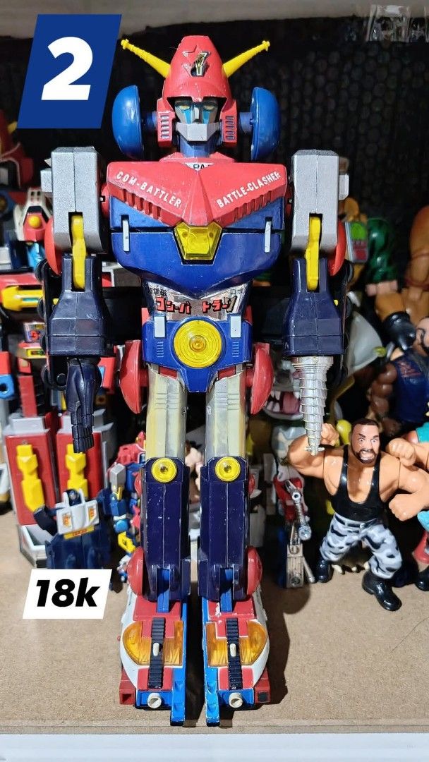 Combattler V DX vintage super robots (Category: Action & Battle Toys) located in Bocaue. Submitted by ryu.collectibles (Listing ID 1371891387, Image 3). Description: Combattler V DX Lahat may canopy at buo ang antenna sa ulo can VOLT IN amd VOLT OUT 1 - 3d printed fist - 16k 2 - all orig - 18k 3 - all orig - 20k If you have questions just send me a message. I can send additional pictures too, ty Gcash/bpi Lalamove/ j&t.