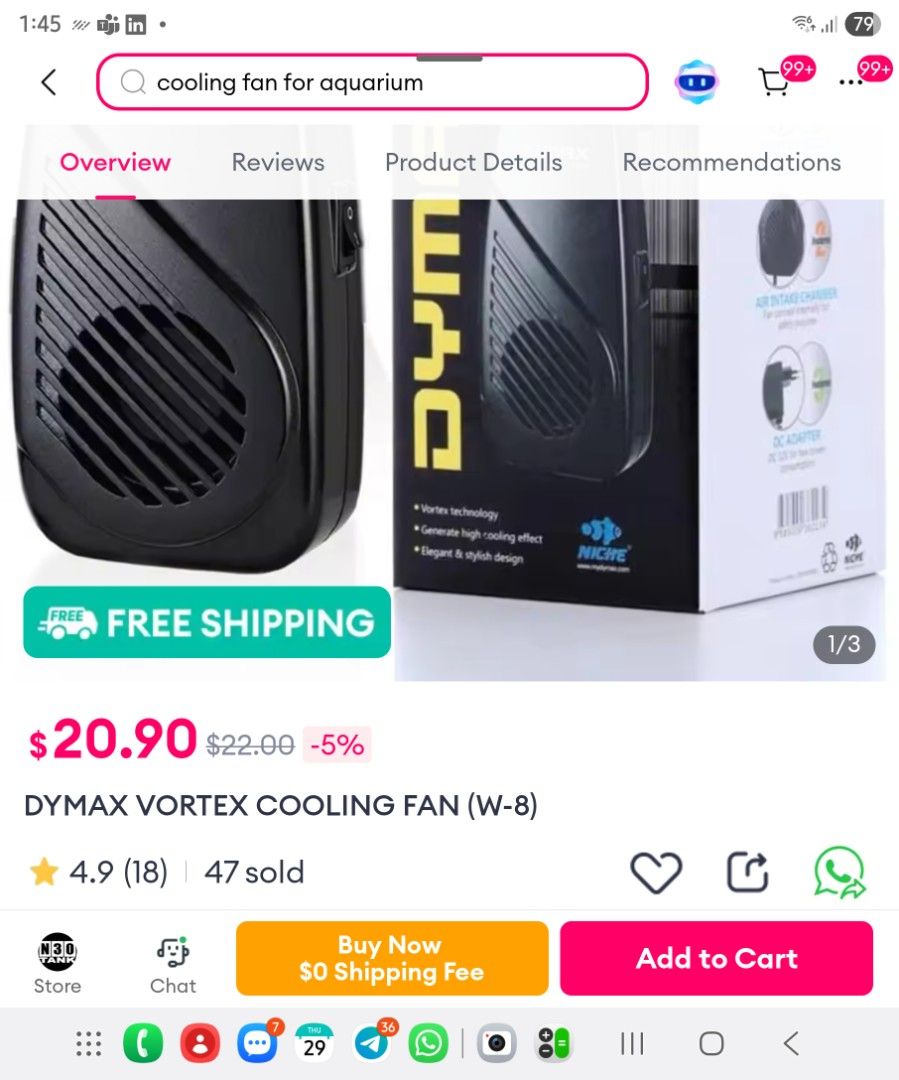 Dymax W5 and W8 Fans (Category: Homes & Other Pet Accessories) located in Singapore. Submitted by timlow84 (Listing ID 1371775905, Image 3). Description: Dymax W5 (Small): 1 unit at $5/piece Dymax W8 (Large) : 5 units at $10/piece.