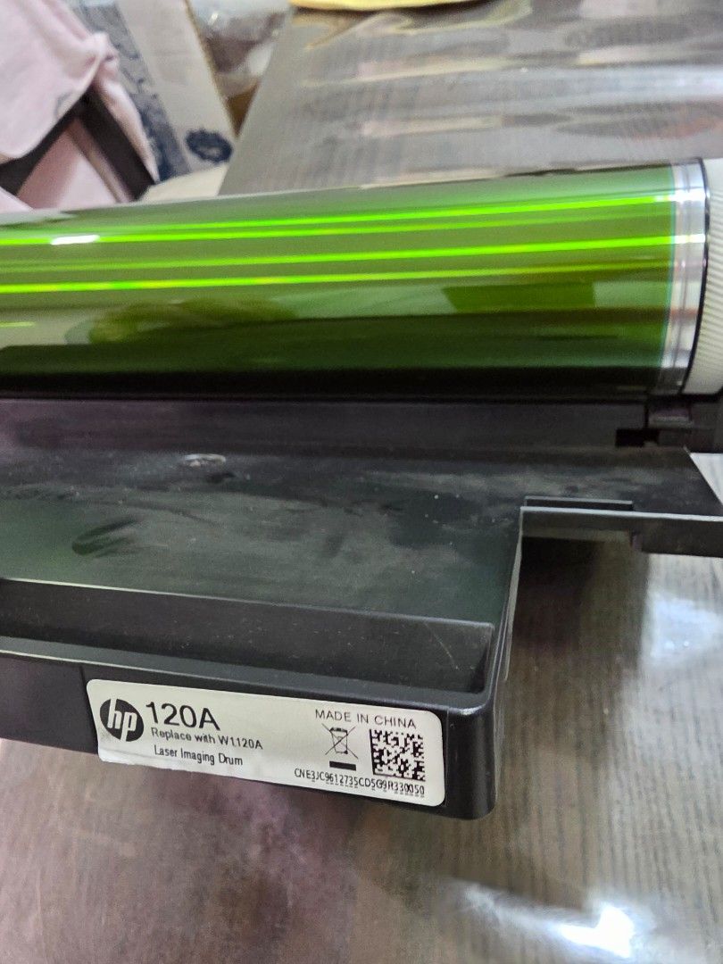 GENUINE HP W1120A LASER IMAGING DRUM (Category: Printers, Scanners & Copiers) located in Singapore. Submitted by rashid.aljunied (Listing ID 1371853118, Image 1). Description: USED HP W1120A LASER IMAGING DRUM FOR HP LASERJET MFP170 SERIES WITH MISSING STOPPER/WASHER AS SHOWN IN THE PIC. JUST SERVICED IT BUT LOST ONE OF THE PARTS...MY LOST IS YOUR GAIN.