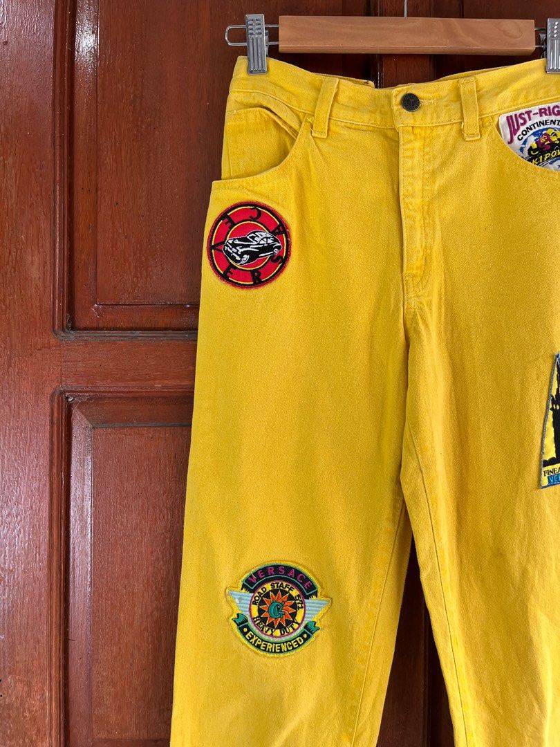 GIANNI VERSACE PATCHES PANTS (Category: Luxury Apparel) located in Taguig. Submitted by maniladept. (Listing ID 1371773173, Image 2). Description: GIANNI VERSACE PATCHES PANTS AUTHENTIC UNISEX SIZE:26 WAISTLINE LENGTH:26 THIGH:10 LEG OPENING: 5.5 AS NEW CONDITION NEGOTIABLE DM ME.