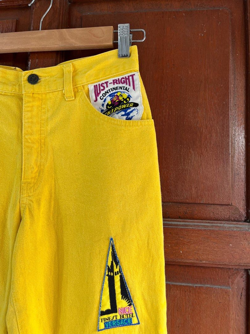 GIANNI VERSACE PATCHES PANTS (Category: Luxury Apparel) located in Taguig. Submitted by maniladept. (Listing ID 1371773173, Image 3). Description: GIANNI VERSACE PATCHES PANTS AUTHENTIC UNISEX SIZE:26 WAISTLINE LENGTH:26 THIGH:10 LEG OPENING: 5.5 AS NEW CONDITION NEGOTIABLE DM ME.