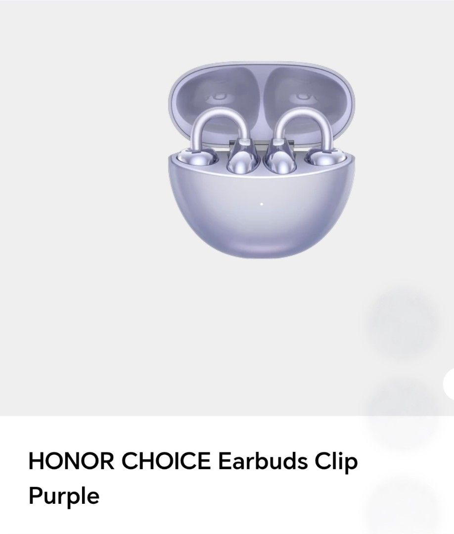 Honor choice Earbuds clips purple (Category: Headphones & Headsets) located in Singapore. Submitted by ting113488 (Listing ID 1371744380, Image 1). Description: Brand new seal box honour choice earbuds clips for sale deal at blk 115c yishun ring road or blk 494h tampines street 45 Singapore 528494 price is fixed don't low ball deal..