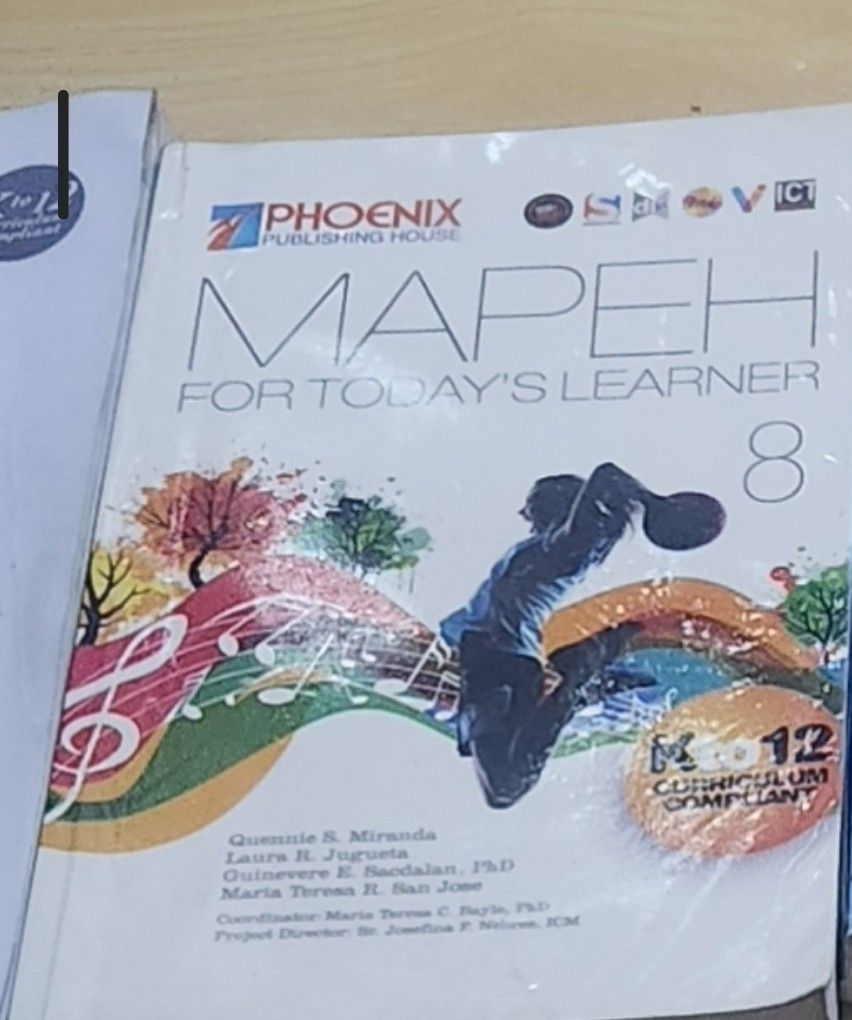 MAPEH for today's learner grade 8 textbook (Category: Textbooks) located in Pasig City. Submitted by js.authenticlux (Listing ID 1371890382, Image 1). Description: * Phoenix MAPEH 8 book * call txt 09178029682.