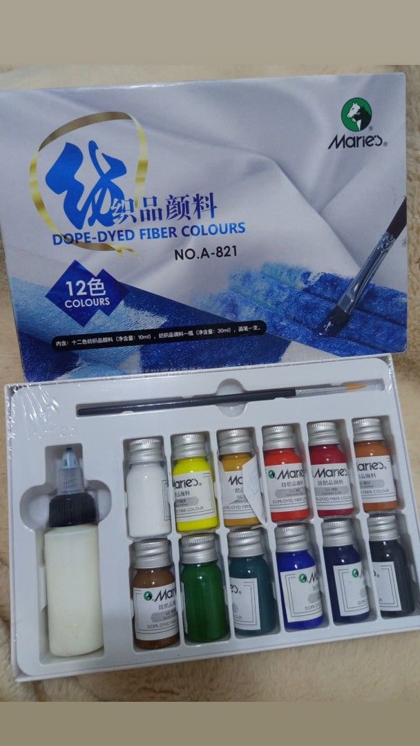 Marie’s Textile Pigments Dope-Dyed Fiber Permanent Fabric Paint Set 12/24/36 Colors 10ml/Tube Textile Acrylic Paints for Clothes Canvas Shoes Bag T-shirt Skirt Waterproof and Does Not Fade，Child Kids Student Artist Painting Supplies (Category: Art & Prints) located in Manila. Submitted by poliyanaaaaa (Listing ID 1371893566, Image 1). Description: .