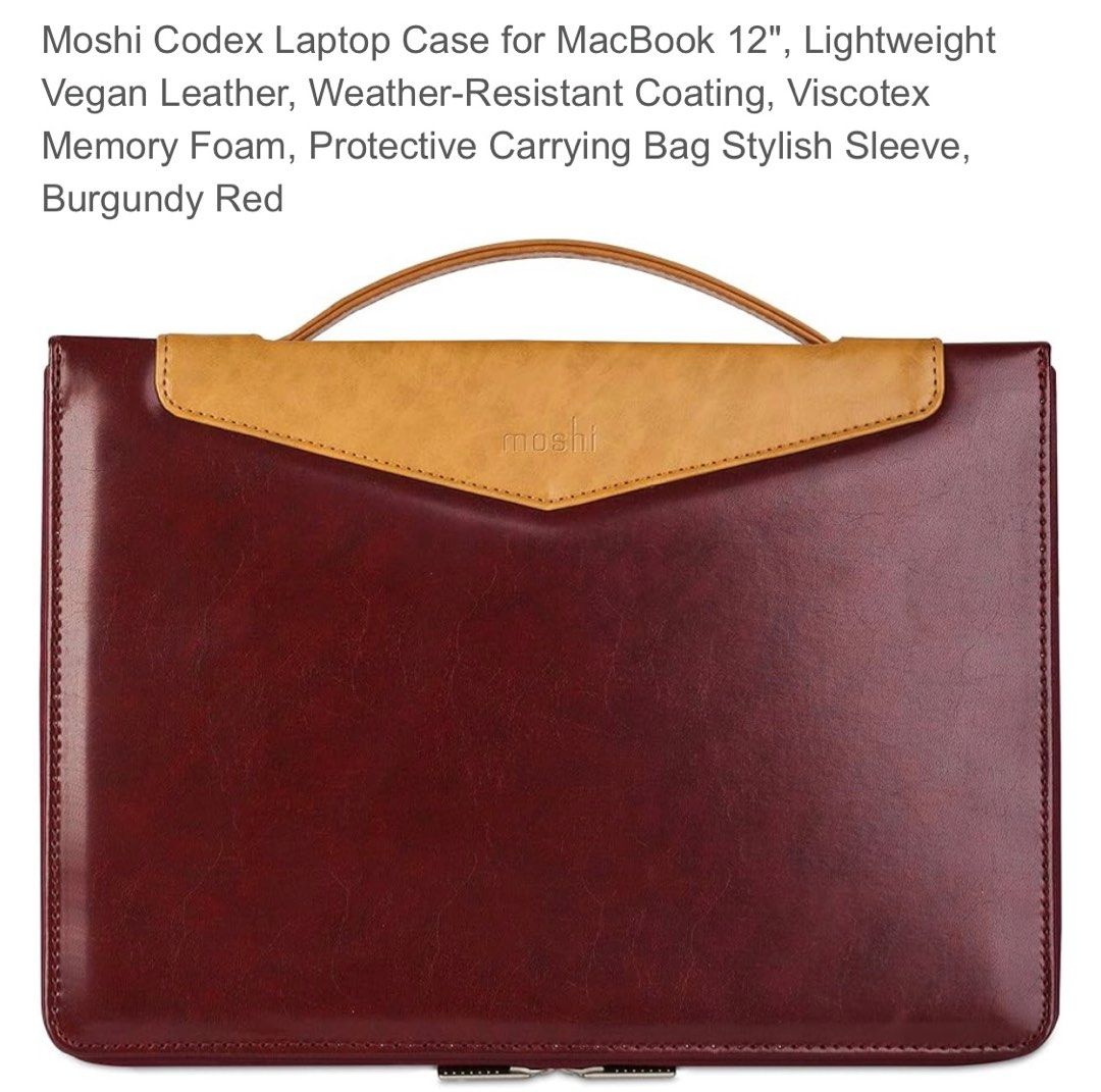 [MOSHI] CODEX LAPTOP CASE (12”)[BURGUNDY RED] (Category: Laptop Bags & Sleeves) located in Santa Rosa. Submitted by kookybooky (Listing ID 1371803119, Image 2). Description: PRICE IS EXCLUSIVE OF ADDITIONAL PACKAGING & TRANSPORT FEES • Moshi Codex Laptop Case for MacBook 12” • Lightweight Vegan Leather • Weather-Resistant Coating • Viscotex Memory Foam • Protective Carrying Bag Stylish Sleeve • Burgundy Red ‼️NO ISSUES EXCEPT MISSING INSIDE PLAST