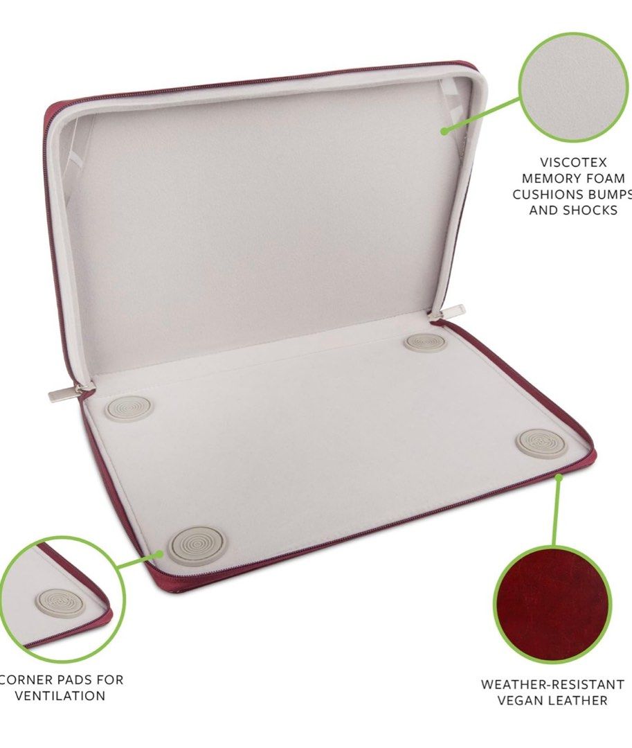 [MOSHI] CODEX LAPTOP CASE (12”)[BURGUNDY RED] (Category: Laptop Bags & Sleeves) located in Santa Rosa. Submitted by kookybooky (Listing ID 1371803119, Image 3). Description: PRICE IS EXCLUSIVE OF ADDITIONAL PACKAGING & TRANSPORT FEES • Moshi Codex Laptop Case for MacBook 12” • Lightweight Vegan Leather • Weather-Resistant Coating • Viscotex Memory Foam • Protective Carrying Bag Stylish Sleeve • Burgundy Red ‼️NO ISSUES EXCEPT MISSING INSIDE PLAST