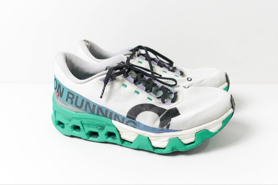On Cloudmonster Hyper - US Men’s 8.5 (Category: Sneakers) located in Angeles City. Submitted by mkp125 (Listing ID 1371764221, Image 3). Description: - US Size 8.5M - White/Green - With replacement box - Used condition. As is where is, please check photos for condition. RFS: Decluttering - payment via gcash/bpi - sf c/o buyer at P70-90.