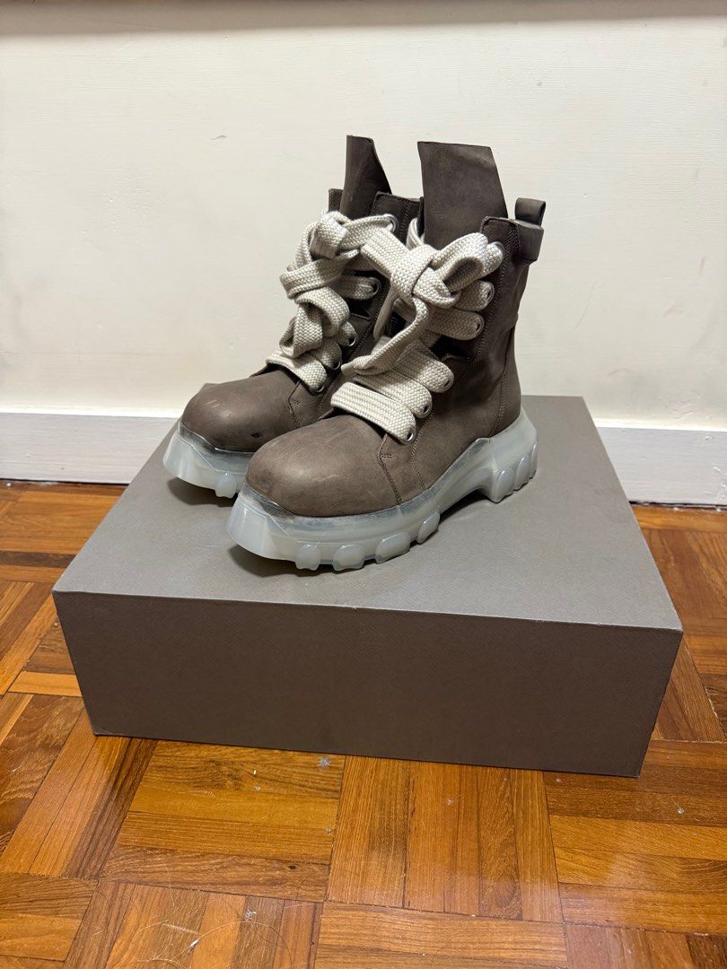 Rick Owen's Jumbolaced Lace up Bozo Tractor 靴, 男裝, 鞋, 波