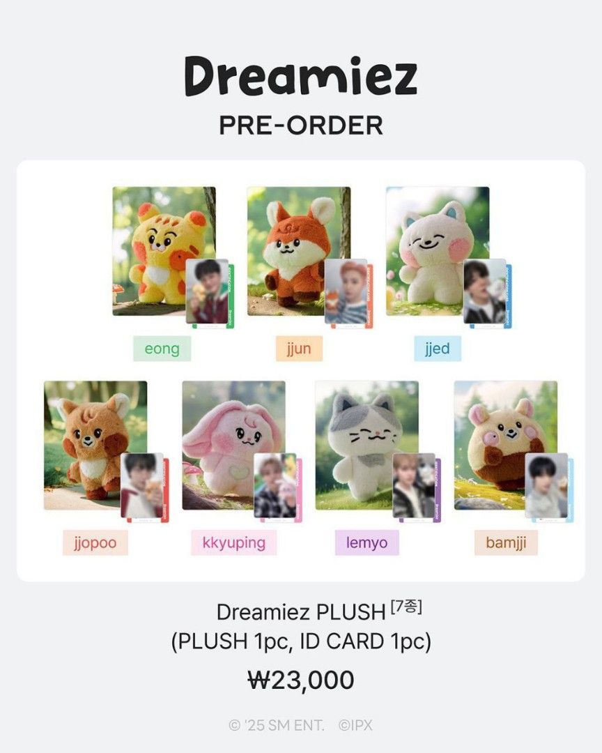 SG PO] NCT DREAM x LINE FRIENDS DREAMIEZ DOLL CUTE PLUSH PRE ORDER