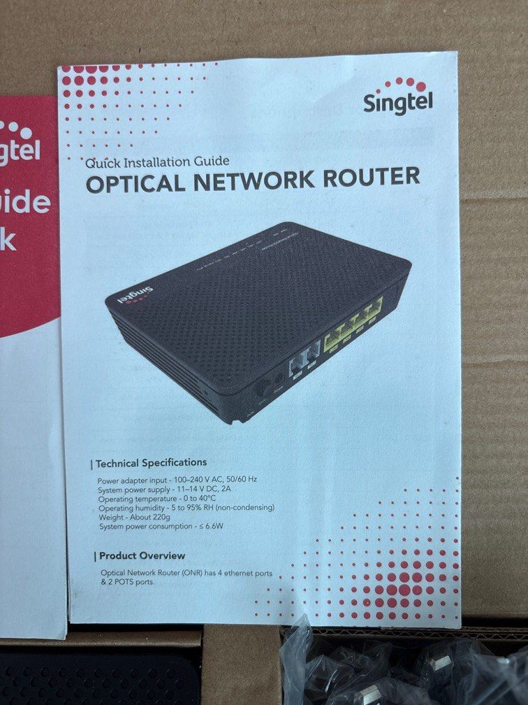 singtel optical network router, Computers & Tech, Parts & Accessories ...