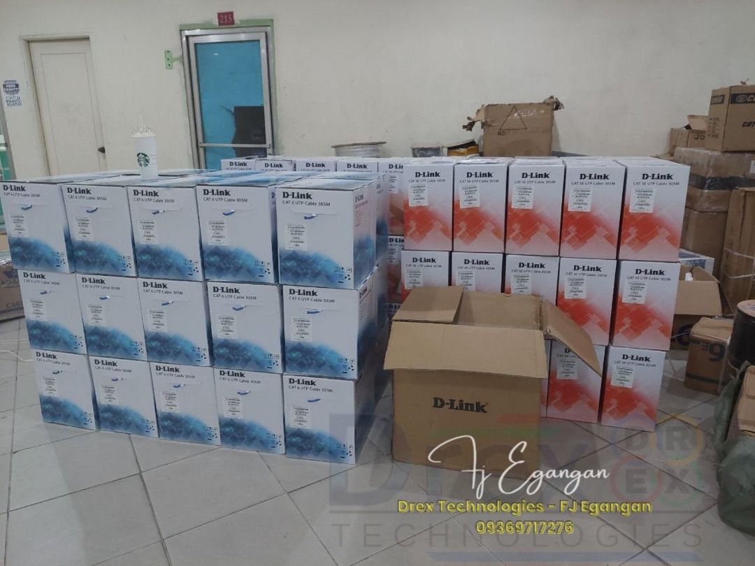 UTP Cables Cat6 and Cat5e (Category: Cables & Adaptors) located in Pasig City. Submitted by fjEgangan (Listing ID 1371765213, Image 3). Description: Cat6 UTP cable / Cat5e cable 305m/roll Price starts @ 1,600.00 Available Brands: ✅️ Ad-link ✅️ Belden ✅️ Comlink ✅️ D-link ✅️ Dahua ✅️ D-Tech ✅️ Hikvision ✅️ Intelligent ✅️ Panduit 💯 Brand New 💯 More Stocks Pin: Drex Technologies (Santolan, Pasig) Mode of Payment: 🛵 Cash on delivery within NCR or 