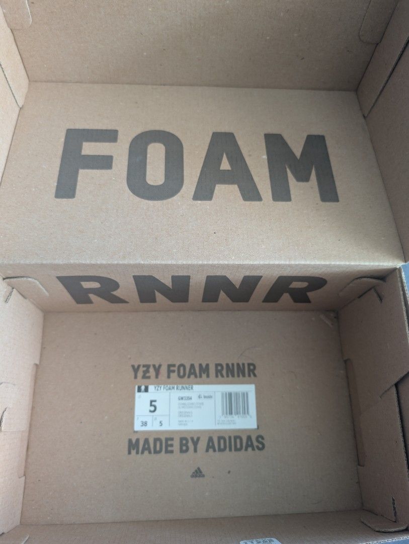 Yeezy Foam Runner Ochre (Category: Sneakers) located in Manila. Submitted by cappinjay (Listing ID 1371738752, Image 3). Description: Adidas Yeezy Foam Runner Color: Ochre Size: US 5 - Check photos for size on box as well ***Listing smallest size option on carousell is "7" bought in the US 100% Original.