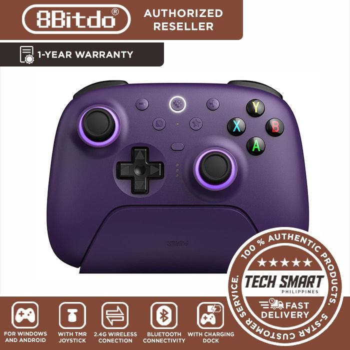 8BitDo Ultimate 2 Wireless Controller for Windows & Android, Gaming Controller with TMR Joysticks, Switchable Hall Effect/Tactile Triggers, RGB Fire Ring, 8Speed Wireless Tech (Category: Controllers) located in Las Pinas. Submitted by techsmartph (Listing ID 1360986347, Image 3). Description: * TMR Joysticks - Offering higher sensitivity, greater precision, and enhanced durability. * 8BitDo Exclusive Wireless Technology - “8Speed”, it delivers an