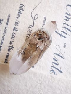 Himalayan Crystal from Ganesh Himal (Sacred Dagger Shape, Green Phantom, Iron Ore Symbiosis) 32g64194033289985110