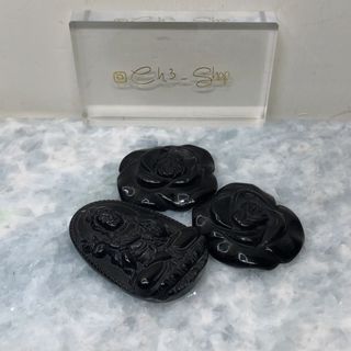 Black Onyx Carvings 3 Pieces64208541036931110