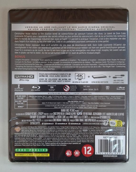 [全新] (全面啟動) 4K UHD + BD 藍光碟 英語 中英文字幕 Christopher Nolan(克里斯多福諾藍 ...