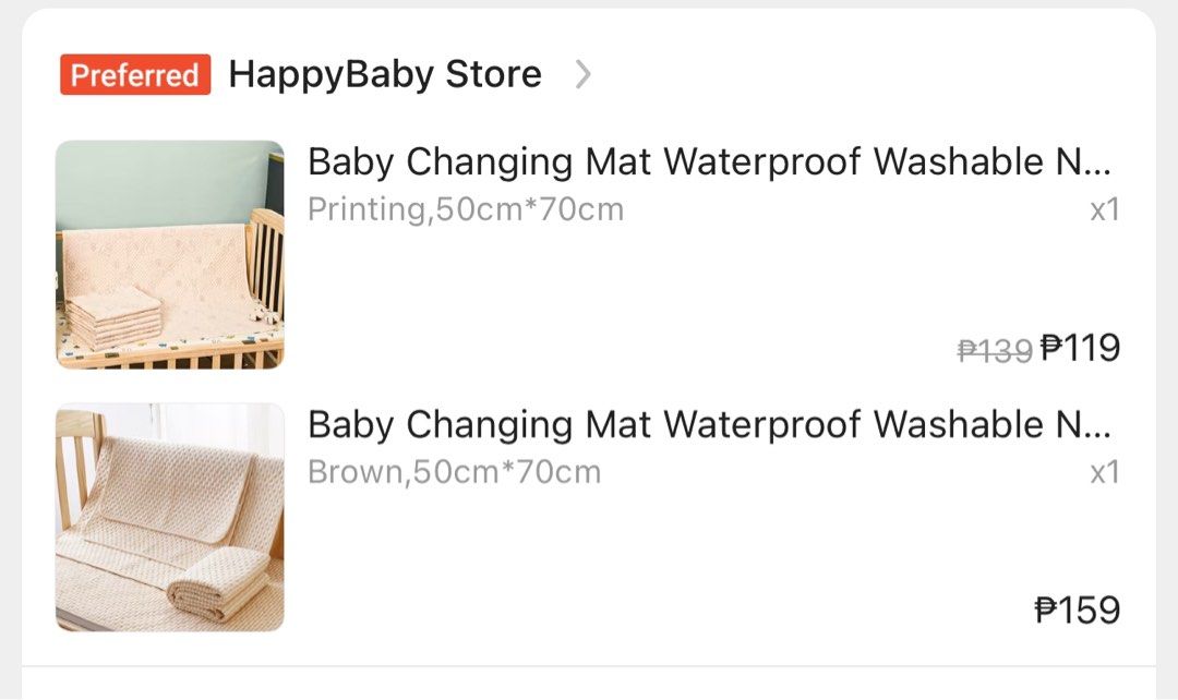 Baby Changing Mat (Category: Other Baby Bathing & Changing Needs) located in Lipa City. Submitted by maryviviene (Listing ID 1367054548, Image 3). Description: Get both for ₱ 150 50cm x 70cm.