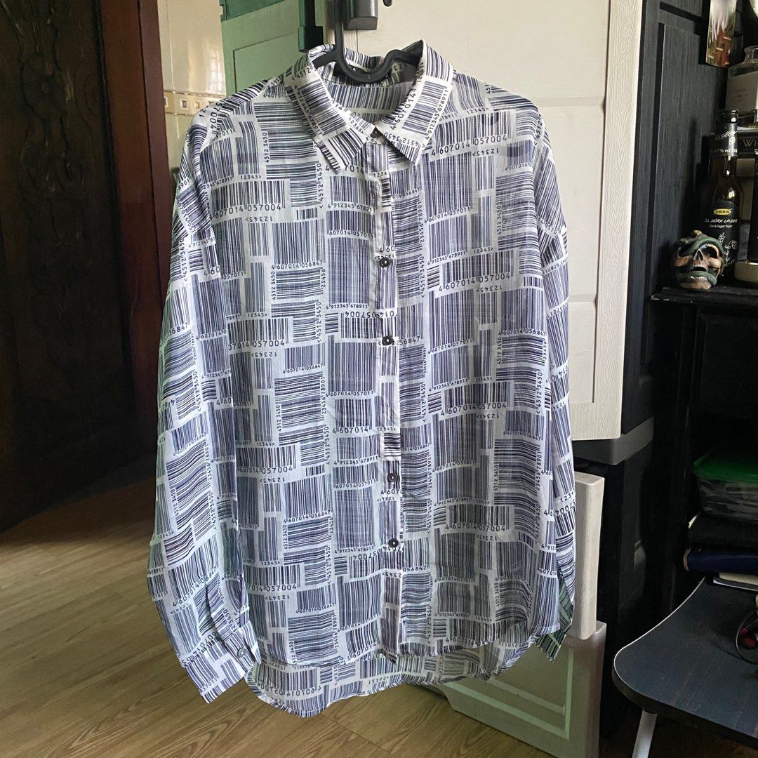 black and white barcode top see through (Category: Longsleeves) located in Manila. Submitted by grimerx (Listing ID 1366942412, Image 2). Description: .