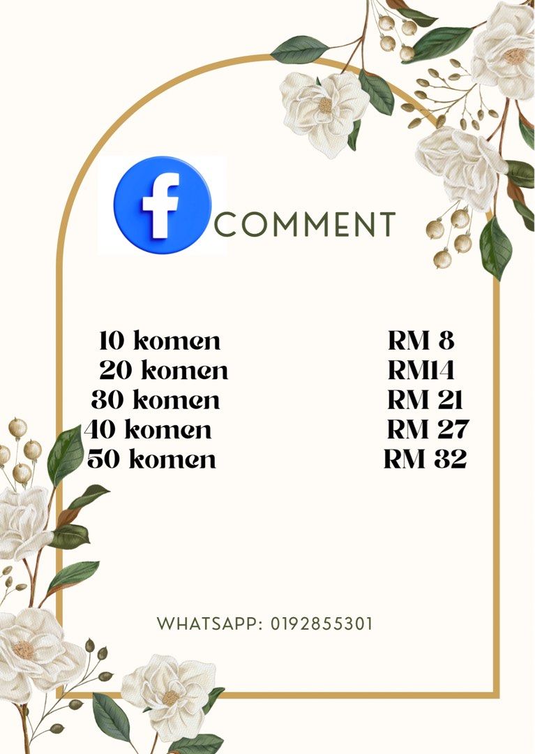 Boost comment Facebook sekarang (Category: Announcements) located in Kuala Lumpur. Submitted by aqiffafnan37257 (Listing ID 1366965655, Image 1). Description: jom naikkan followers untuk tiktok, instagram youtube dan pelbagai lagi untuk business & content creator 🤔 ? Jangan risau ada service booster by nanbooster 💢 ✅ 100% Trusted Seller With Feedback! ✅ Order melalui supplier dan sistem. ✅ Followers & subscriber real acc malaysia ✅ Followers li