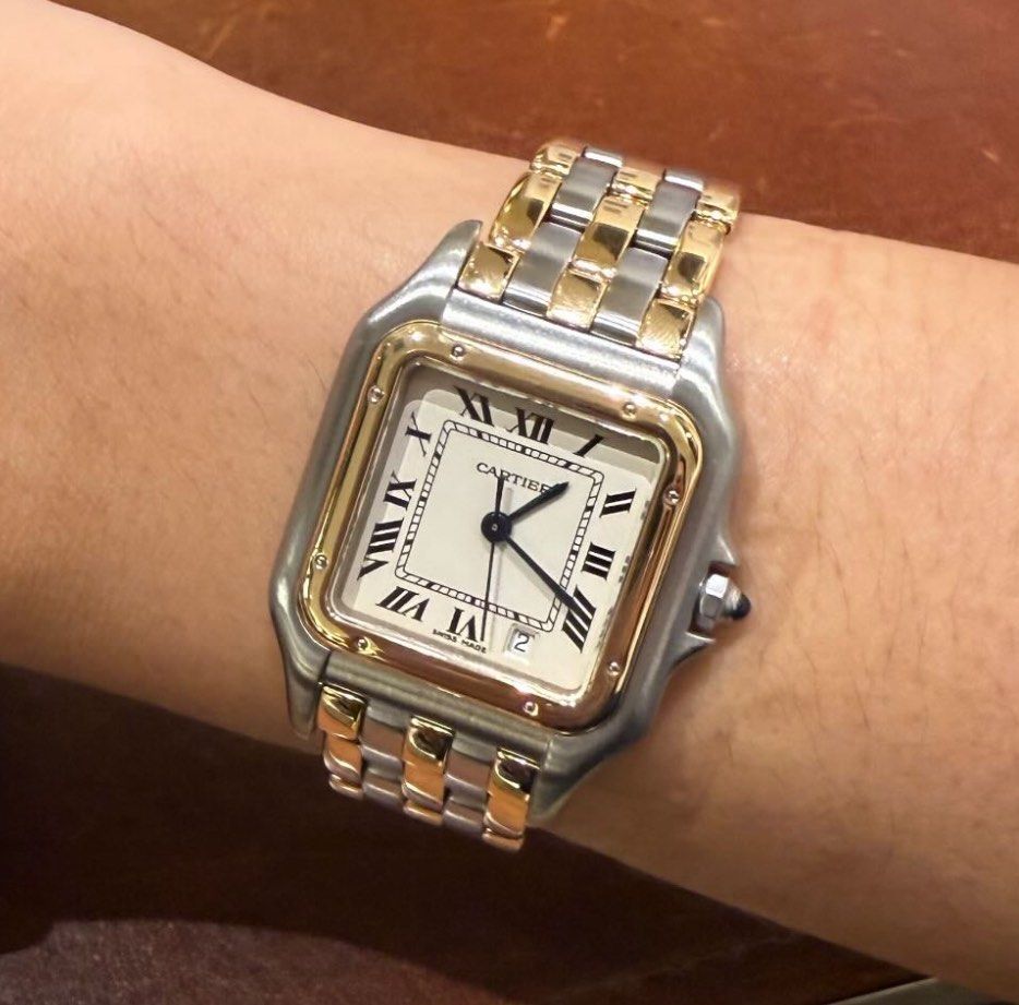 Cartier Panthere Medium (Category: Luxury Watches) located in Quezon City. Submitted by preloved__thingz (Listing ID 1367052136, Image 1). Description: In mint condition! 🥹👌🏻 2 tone, 3 rows of Yellow Gold — RARE!!!.