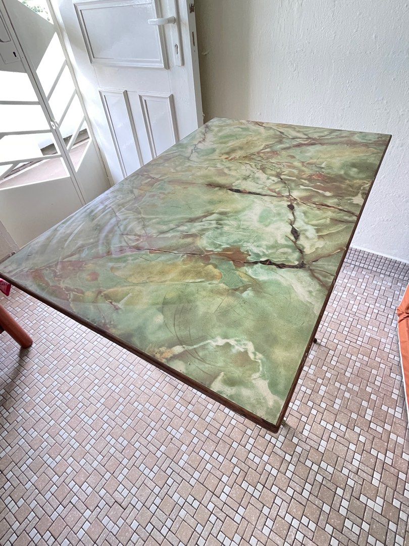 Dining table (Category: Tables & Sets) located in Singapore. Submitted by linchen (Listing ID 1366930798, Image 2). Description: Clearing space by letting it go. Not for a fussy buyer. Self collection Dimension stated on the last photo..