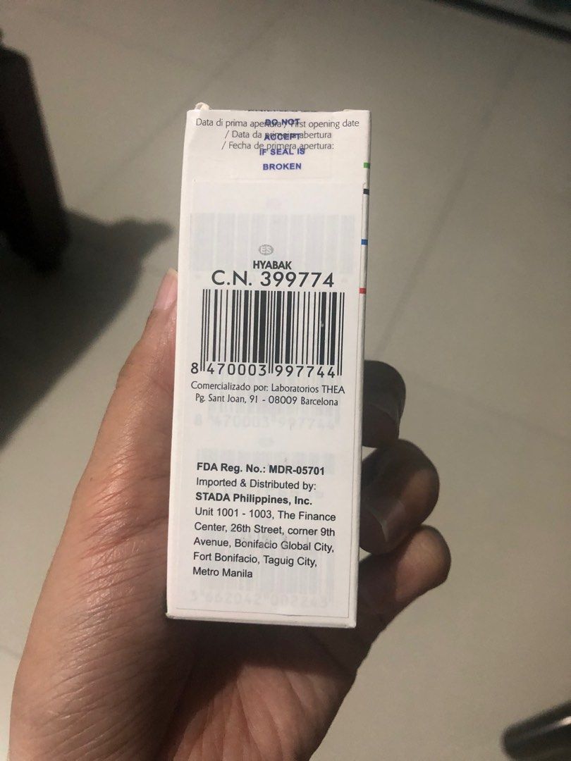 Hyabak (Category: Vision Care) located in Manila. Submitted by mnmonzon (Listing ID 1367090815, Image 3). Description: Got extras for my dry eyes. .