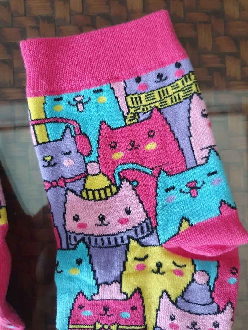 Iconic Pink Cats High Socks (Category: Socks) located in Cainta. Submitted by thriftforless (Listing ID 1367031303, Image 2). Description: - Never been used - Clean, kept in good condition - Reason for selling: not my style I can send additional photos and videos! Just message me :-) Check out my other listings! (new & pre-loved clothes, books, Kpop photocards).