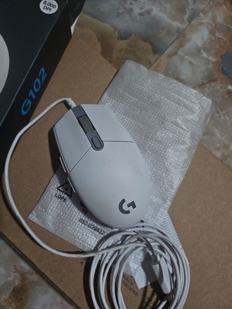 Logitech G102 Lightsync Mouse (Category: Mouse & Mousepads) located in Caloocan City. Submitted by aceaceyye (Listing ID 1366917576, Image 1). Description: Logitech G102 Lightsync Barely used item since I changed to G502 Still with box Location: Fairview/ North caloocan.