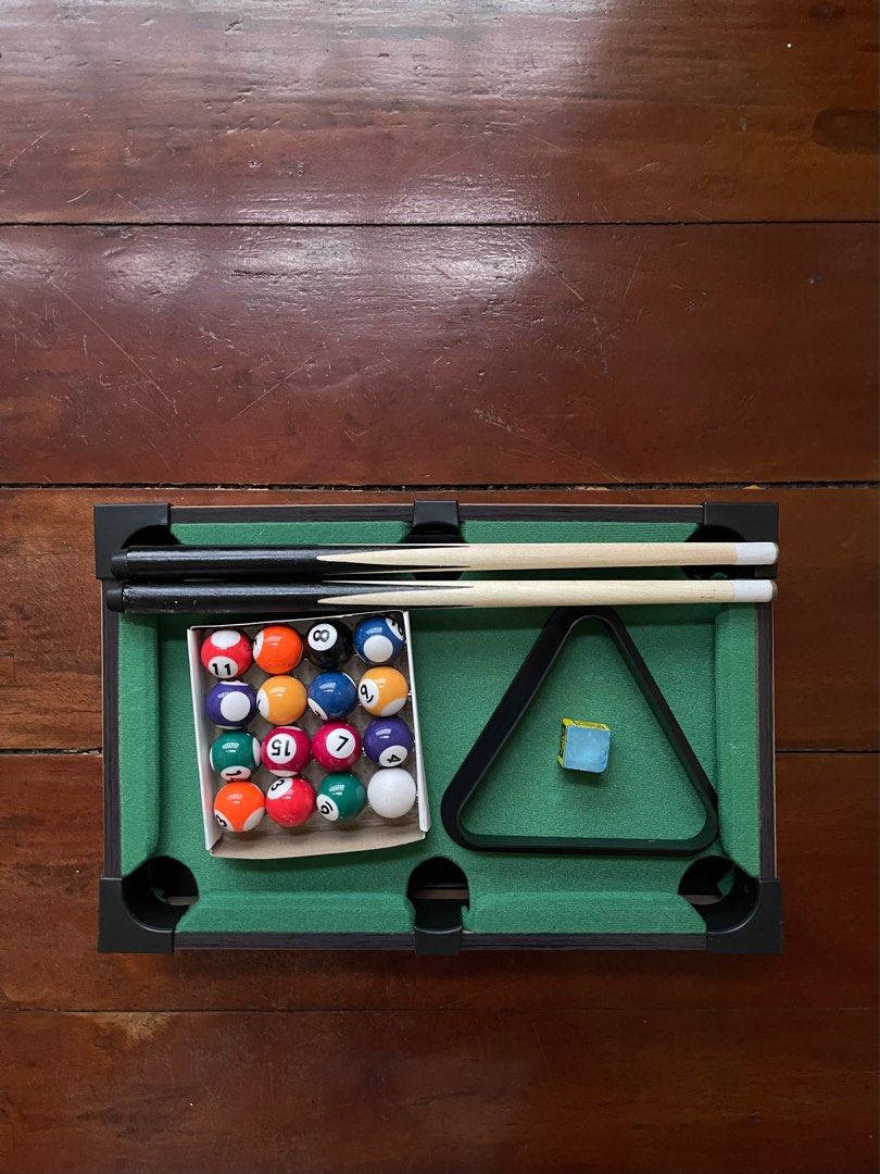 Mini Billiards Pool Table (Category: Billiards and Bowling) located in San Juan City. Submitted by thriftytrippy (Listing ID 1367009438, Image 2). Description: - complete - used twice .