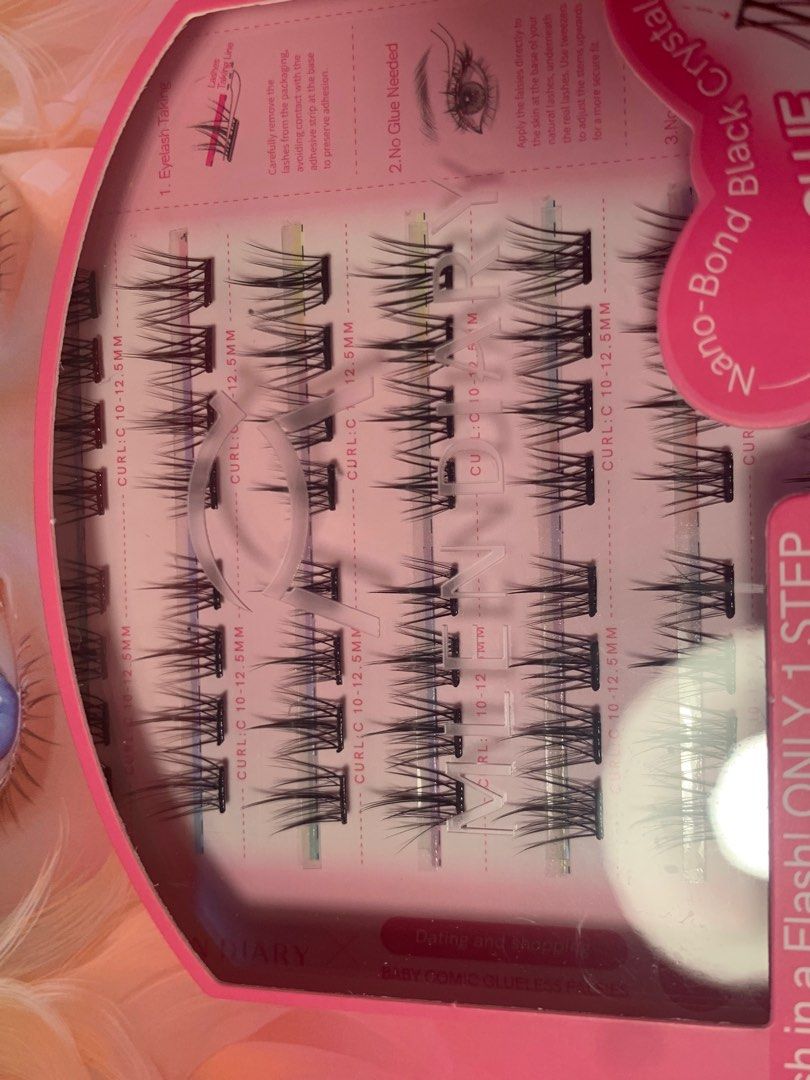 (Baby Comic) Mlen GLUELESS False Lashes (Category: Makeup) located in Manila. Submitted by flowett (Listing ID 1367050446, Image 3). Description: -Glueless lashes with hassle-free and quick application. -56 clusters -add ₱50 only for tweezers Length: 10-12.5mm Location: Sta. Mesa.