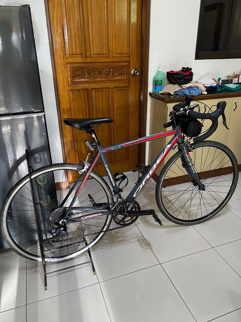 Orbea (Category: Bicycles) located in Pasig City. Submitted by chamoisee (Listing ID 1366948656, Image 2). Description: Details: road bike aluminum Orbea gray 700by23cc Frame size 50 Ground set 9 speed shimano 11by36 crank 50by34 STI Sora Rim break.