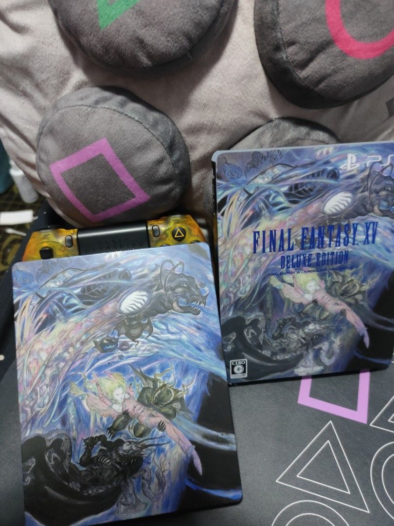 PS4 Final Fantasy XV deluxe edition (Category: PlayStation) located in Manila. Submitted by kikim012 (Listing ID 1367009920, Image 2). Description: no obvious dirt sa case 2 disc(s) , both clean may mga manuals2x steel case, walang kalawang, malinis at makinis. location: cagayan de oro city shipping: Lbc cod cop.