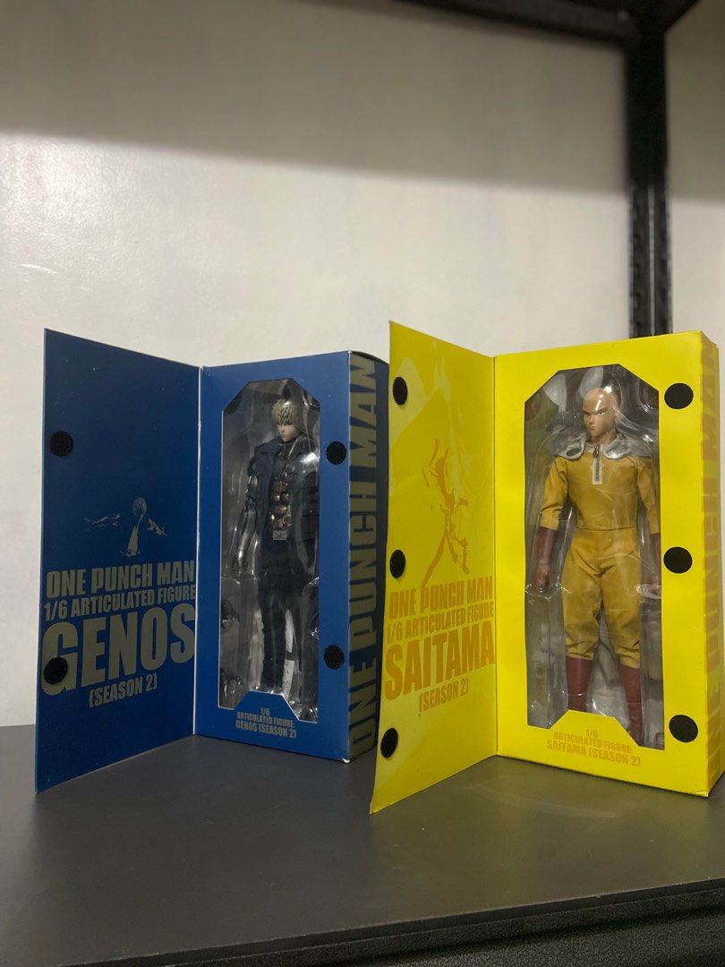 Threezero Saitama and Genos Season 2 DX (Category: Figurines & Statues) located in Cavite. Submitted by heinkel (Listing ID 1366965020, Image 1). Description: Both are DX versions are Season 2 updated outfit. opened to inspect. displayed in box Saitama 7k Genos 13.5k.