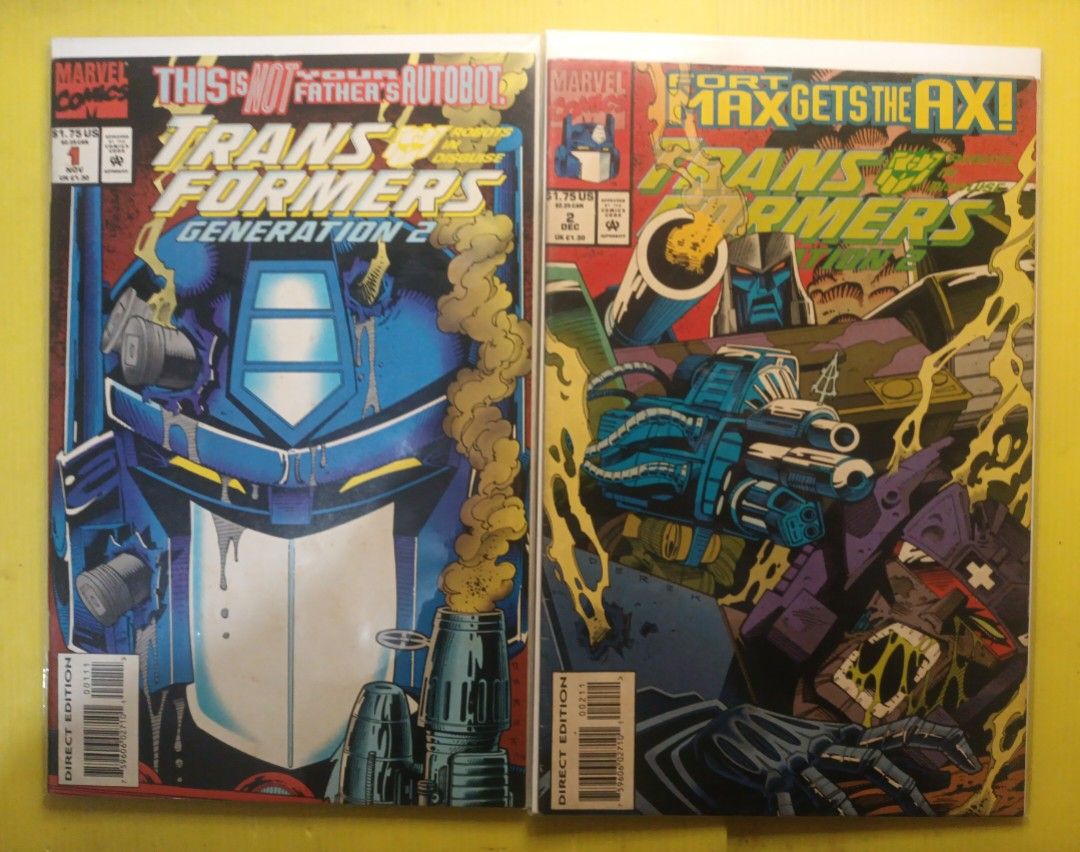 Transformers: Generation 2 Set (Category: Comics & Manga) located in Marikina City. Submitted by ferdzramos3691 (Listing ID 1199529398, Image 1). Description: Transformers: Generation 2 Set- A 12 part series run (complete run). Script written by Simon Furman and Art by Derek Yaniger. Publish by Marvel Comics Year 1993 - 1994. Comics are in Very Good to Fine Conditions with individual bag and board. Selling only as a set, Price slightly negotiable