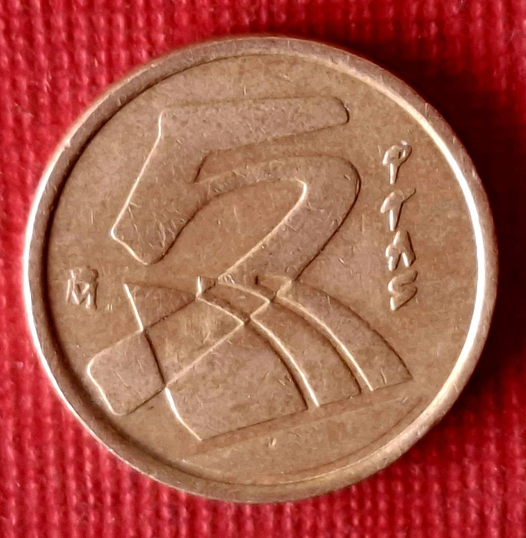 73〔PTAS]西班牙1990年5分錢幣乙枚（保真，品相良好）。, 書籍、休閒與玩具, 收藏、紀念品, 錢幣、紙鈔在旋轉拍賣