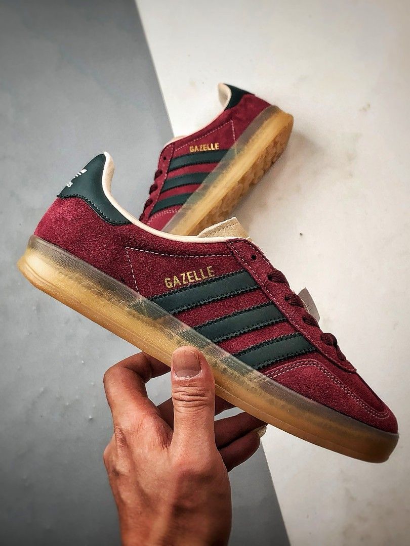 adidas gazelle silver green womens adidas Gazelle Indoor Mens Lifestyle Shoes (Shadow Red/Green/Wonder White)